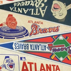 Atlanta Braves vintage pennant print 15 by 24, 11 by 17 or 8.5 by 11