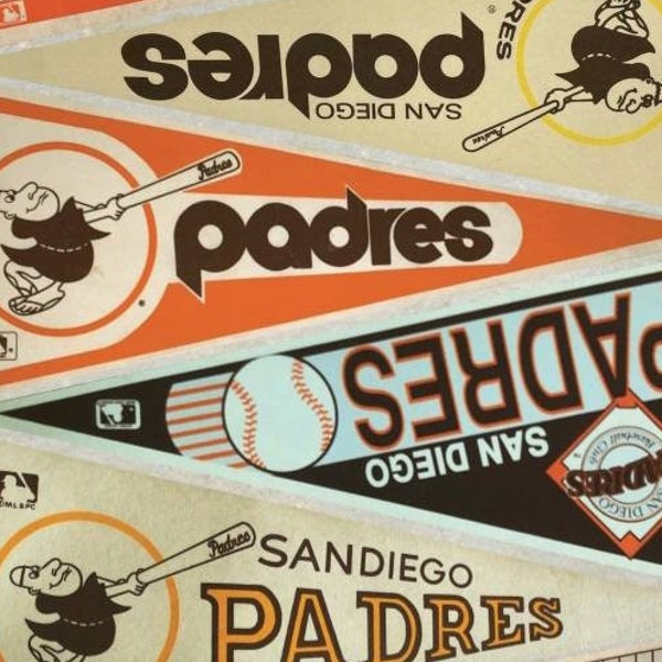 San Diego Padres vintage pennant print 15 by 24, 11 by 17 or 8.5 by 11