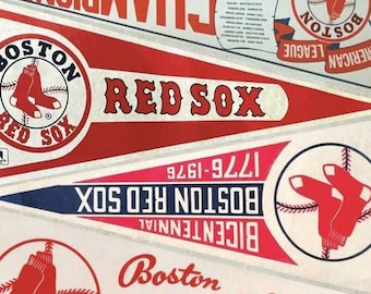 Vintage Boston Red Sox pennant collage print 11 by 17 or 8.5 by 11