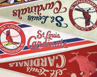 St. Louis Cardinals vintage pennant print 15 by 24, 11 by 17 or 8.5 by 11