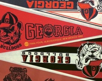 Georgia Bulldogs vintage pennant print 11 by 17