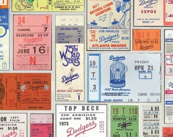 Los Angeles Dodgers vintage ticket stub collage print 15 by 24 or 11 by 17