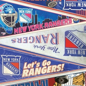 Vintage NHL Souvenir Pennant for the New York Rangers Hockey Team