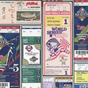 Philadelphia Phillies vintage ticket stub print 11 by 17 or 15 by 24