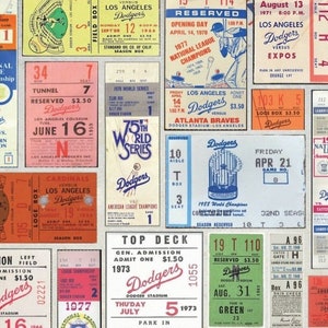 Los Angeles Dodgers vintage ticket stub collage print 15 by 24 or 11 by 17