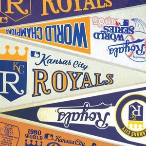 Kansas City Royals vintage pennant print 11 by 17 or 15 by 24