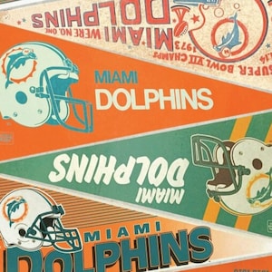 Miami Dolphins vintage pennant poster 15 by 24, 11 by 17
