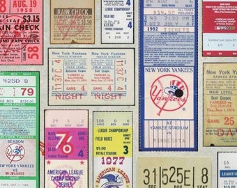 New York Yankees vintage ticket stub collage print 15 by 24 or 11 by 17