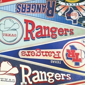 Texas Rangers vintage pennant print 11 by 17 or 15 by 24