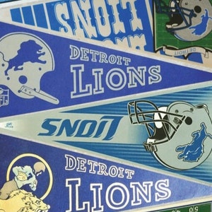 Detroit Lions vintage pennant print 11 by 17