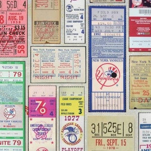 New York Yankees vintage ticket stub collage print 15 by 24 or 11 by 17