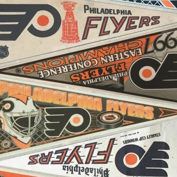 Philadelphia Flyers vintage pennant print 15 by 24, 11 by 17 or 8.5 by 11