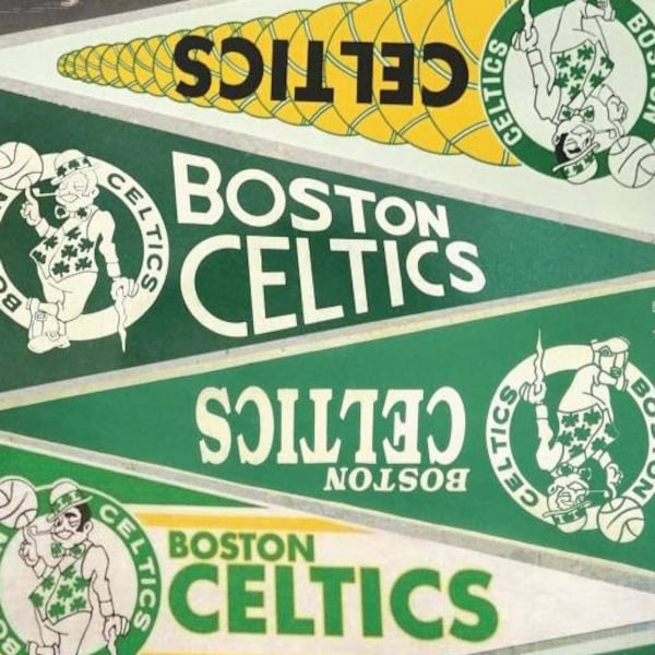 Boston Celtics vintage pennant print 15 by 24, 11 by 17 or 8.5 by 11