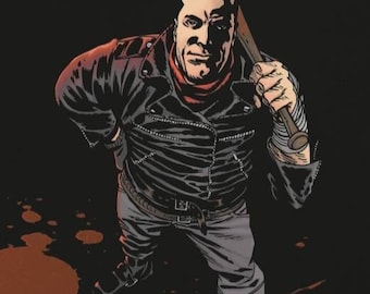Image Comics Walking Dead #100 1st appearance of Negan cover print 11 by 17 or 8.5 by 11 (not the actual comic book)