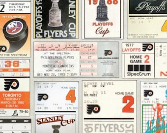 Philadelphia Flyers vintage ticket stub collage print 11 by 17 or 15 by 24