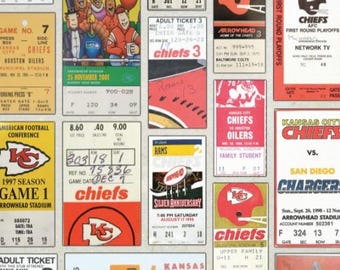 Kansas City Chiefs vintage ticket stub collage print 15 by 24