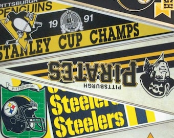 Vintage Pittsburgh sports pennant collage print 11 by 17