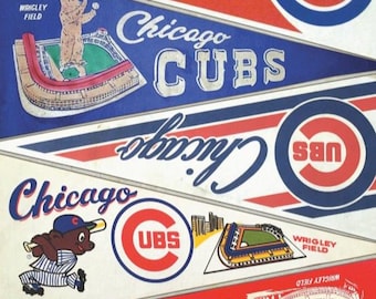 Vintage Chicago Cubs pennant collage print 11 by 17