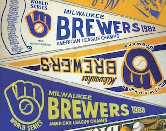 Milwaukee Brewers vintage pennant print 15 by 24 or 11 by 17