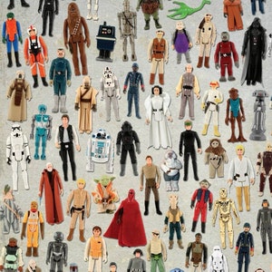 Star Wars Vintage Action Figure Print 77-85 11 by 17, 8.5 by 11 or 15 by 24