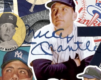 Vintage Mickey Mantle New York Yankees collage print 15x24, 11 x17