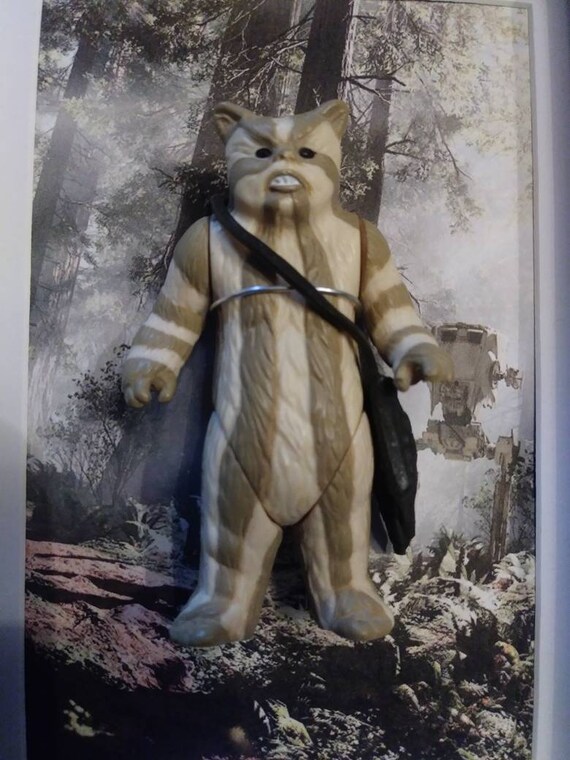 Star Wars Logray Ewok Vintage Action Figure 6by8 Shadowbox + Free