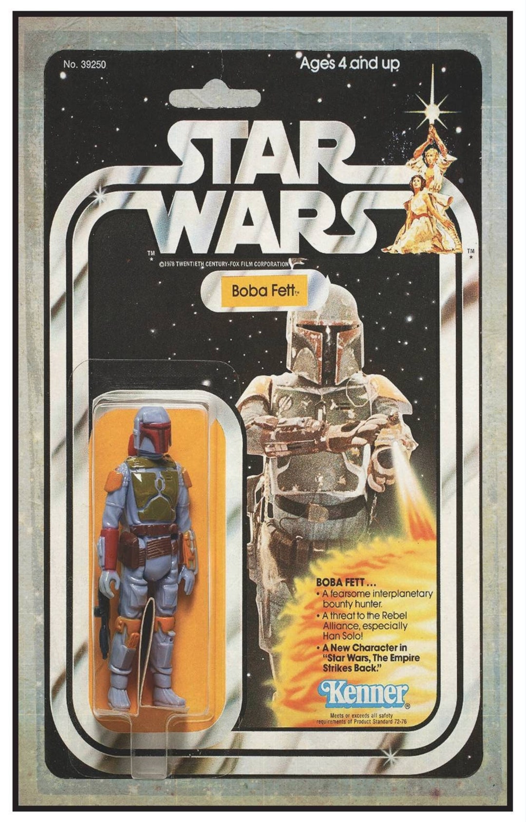 Star Wars Kenner Vintage Boba Fett Action Figure Print 11 by 17 or