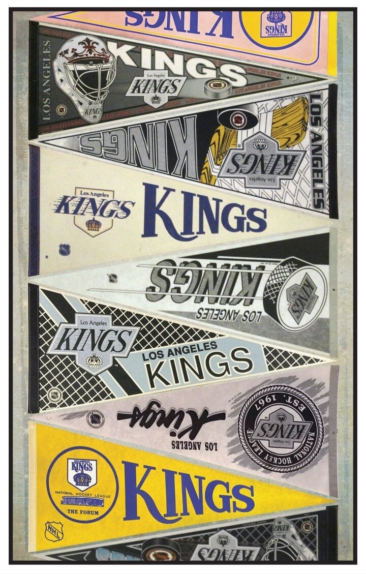 Los Angeles Kings vintage pennant print 15 by 24, 11 by 17
