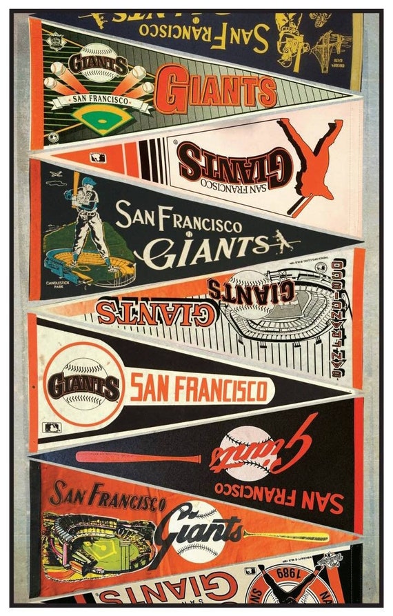 San Francisco Giants vintage pennant print 11 by 17 or 8.5 by 11