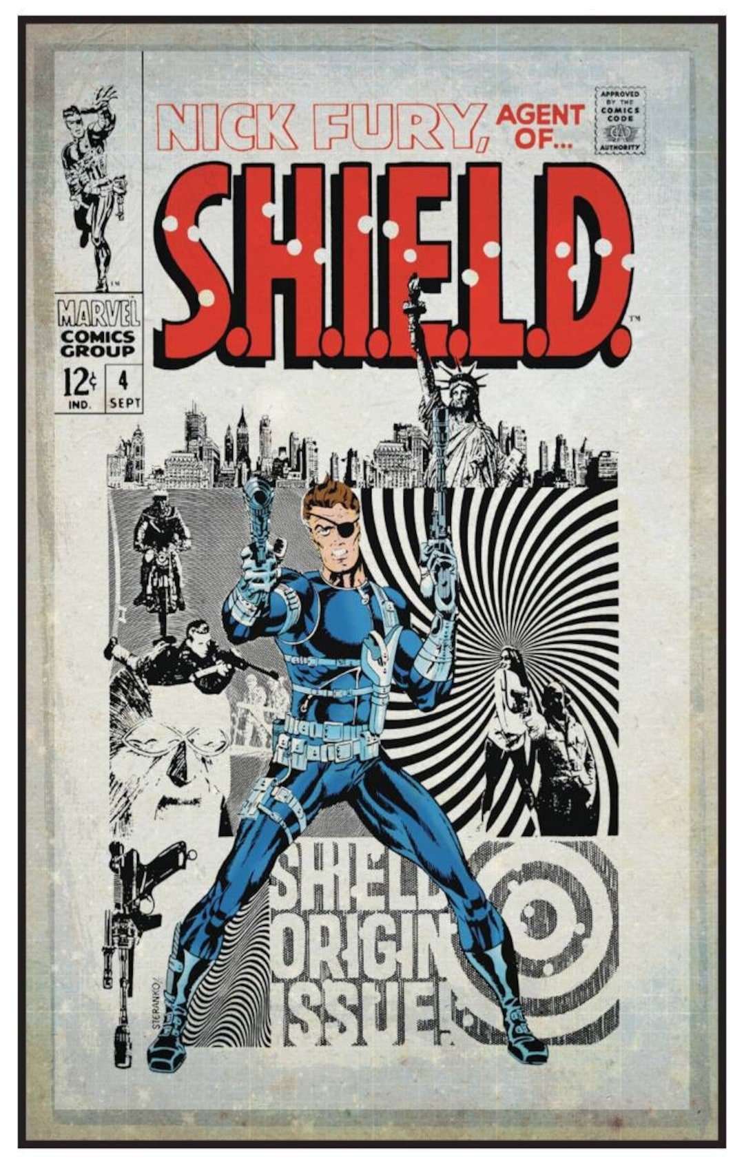 Marvel Comics Nick Fury Agent of Shield cover print 11 by 17, 8.5