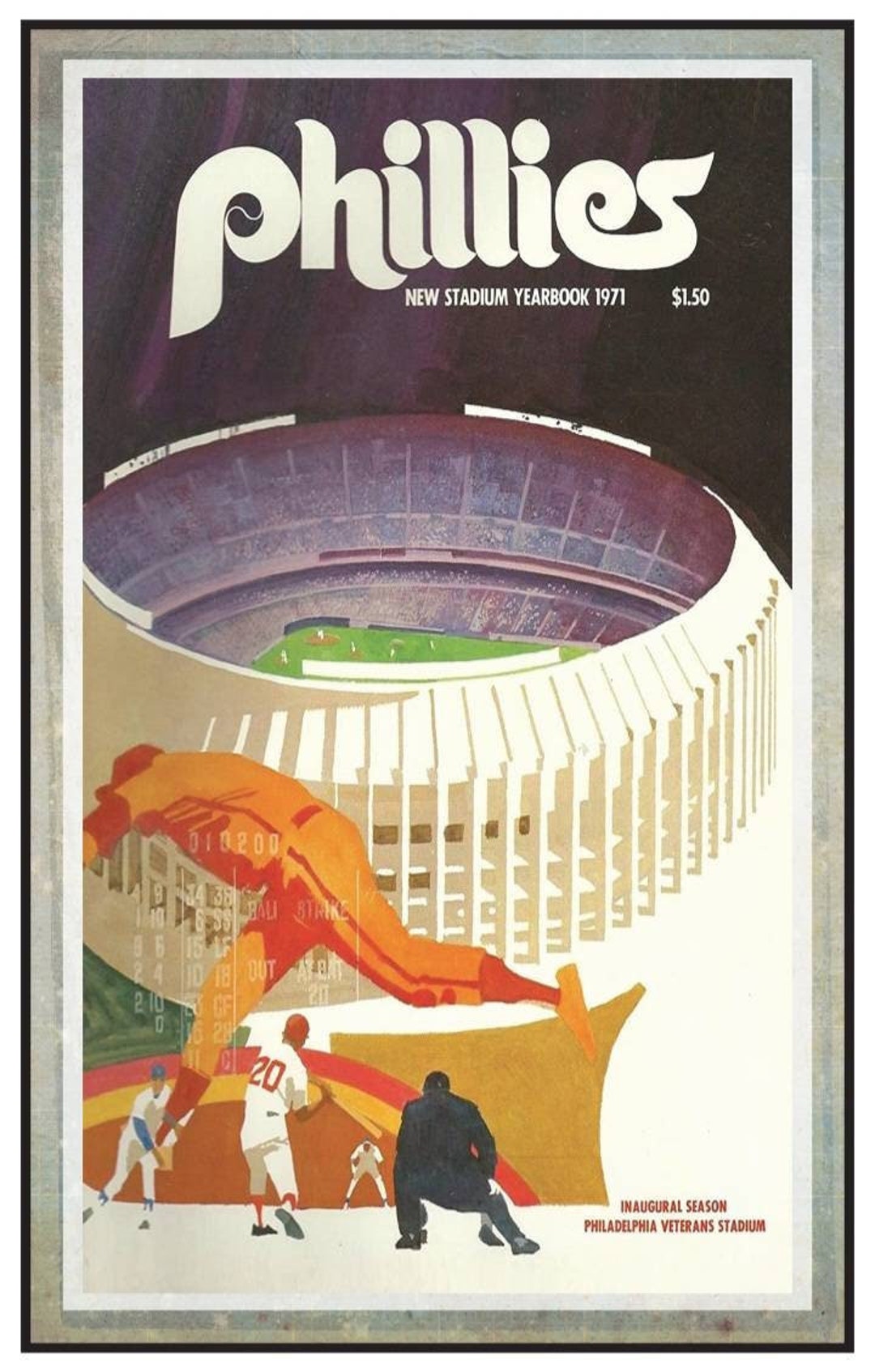 Philadelphia Phillies 1971 Opening Day Program Print 15 by 24 Etsy