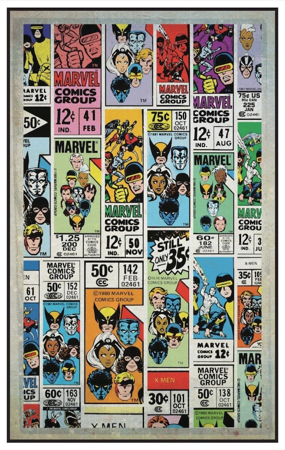 Uncanny X-men Vintage Comic Book Corner Art Print 11 by 17 or 15