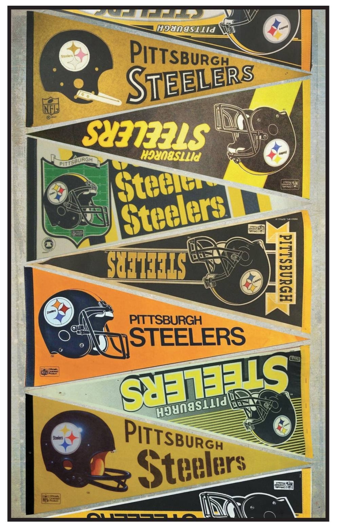 Pittsburgh Steelers Vintage Pennant Print 11 by 17 - Etsy