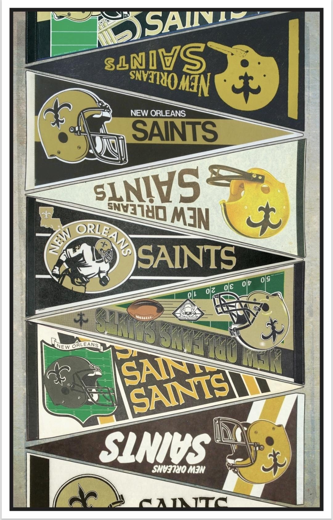 New Orleans Saints Vintage Pennant Print 15x24 or 11x17 - Etsy