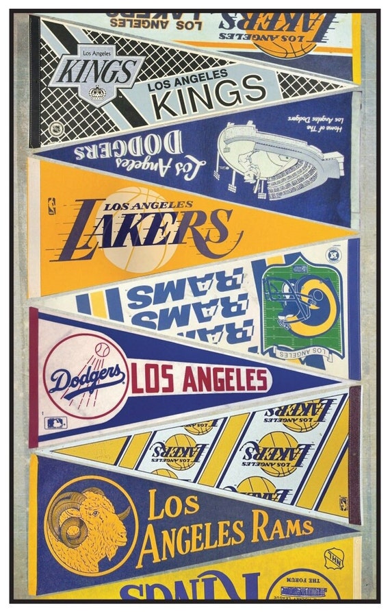 Bandiera Los Angeles Lakers Con Supporti - Mostra La Tua Tifoseria!