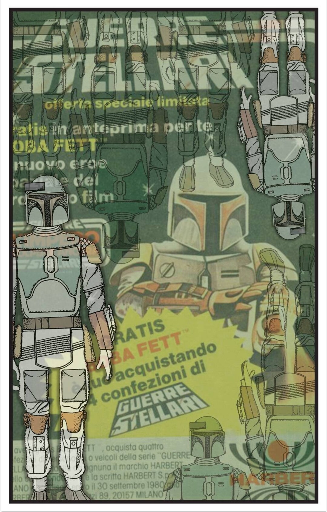 Star Wars Vintage Boba Fett Print 11 by 17 or 8.5 by 11 - Etsy, image size:1080x1687