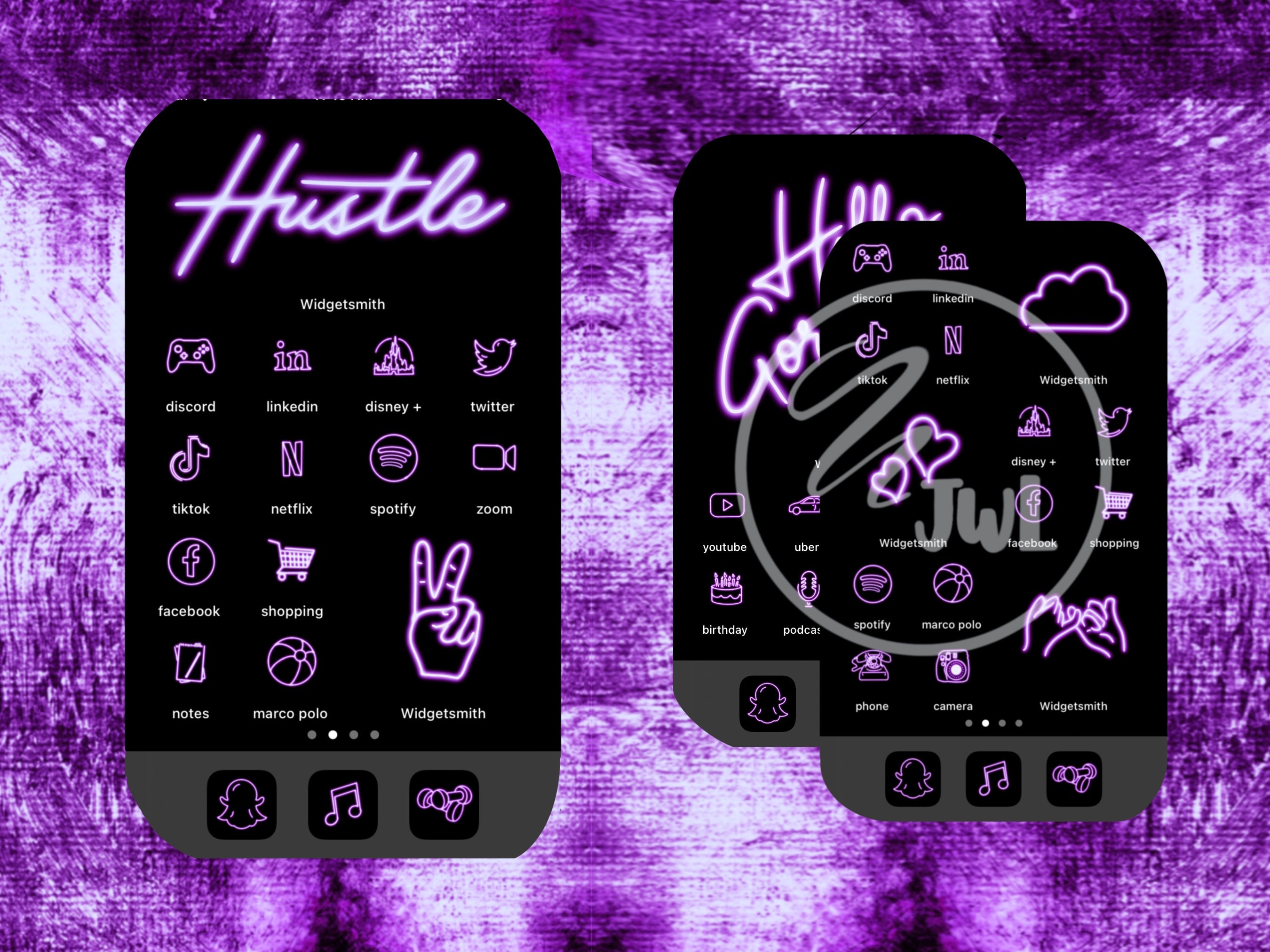 100 Neon Purple App Icons 7 Widgets 2 Wallpapers Bundle Etsy Ireland