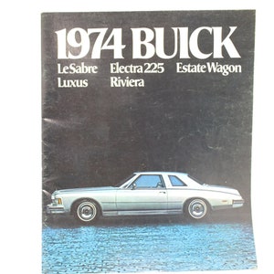 Vintage 1974 Buick Broschüre, 1974 Buick LeSabre, Electra 225, Luxus, Kombi, Riviera, Auto-Broschüre, 1974 Buick-Händlerbroschüre