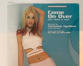 Come on Over by Christina Aguilera Original Sheet Music 1999, RCA Records, Paul Rein and Johan Aberg, Sheet Music Come on Over, Christina