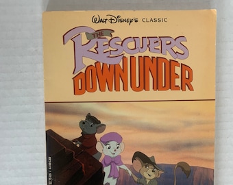 Vintage Walt Disney Classic The Rescuers Down Under Scholastic Book 1990, Bernard en Miss Bianca Mouse Agents, vintage Disney Rescuers-boek