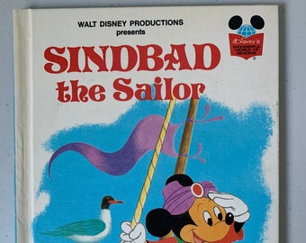 Vintage Walt Disney Sindbad the Sailor, 1978 Disney’s Wonderful World of Reading, Sindbad the Sailor, Walt Disney Productions, Mickey Mouse