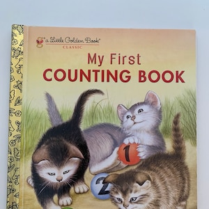 My First Counting Book A Little Golden Book By Lilian Moore 1985, A Golden Book Counting Book, A Little Golden Book Kittens Counting Book