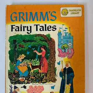 Vintage 1955 Grimms Fairy Tales & BABAR The King, Dandelion Library, Jean De Brunhoff, Vintage Reverse Book With 2 Stories, Flip Book, Grimm