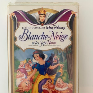 Snow White and the Seven Dwarfs French, Walt Disney, Version Française de Blanche-Neige et les Sept Nains 90s VHS, Vintage French Disney VHS