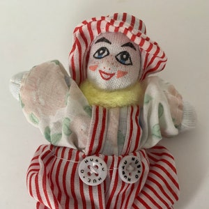 Clown Hubao, bambola clown vintage Hubao in tuta rossa, bambole clown da 4 1/2&quot; riempite di sabbia, clown da collezione, bambola clown, clown a sacco, clown