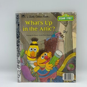 Vintage What’s Up in the Attic A Little Golden Book, Sesame Streets Whats Up in the Attic 1987 CTW Book, Jim Henson Sesame Street Muppets