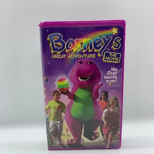 Barneys Great Adventure The Movie VHS, Vintage Barney’s Great Adventure His First Movie Ever, Clamshell Barney’s Great Adventure VHS, Barney