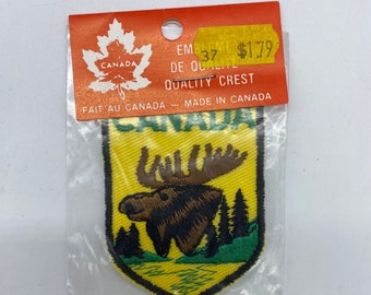 Vintage Canada Crest Patch, New Old Stock Canada Moose Crest Patch, Vintage Canada Moose Crest Patch, Canada Moose Patch, Moose Patch
