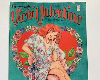 Vintage Vicki Valentine Comic by Bill Woggon, Renegade Press 1985, Vicki Valentine Paper Dolls, Vicki Valentine Comic Book, Vicki Valentine