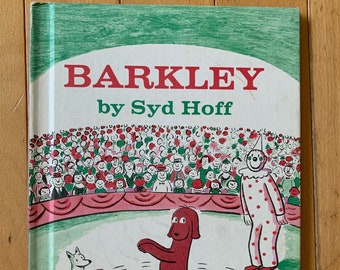 Vintage Barkley av Syd Hoff 1975, Jag kan läsa bok, barnens veckovisa läsbok, Barkley, Syd Hoff, cirkushund, vintage barnbok, hundbok